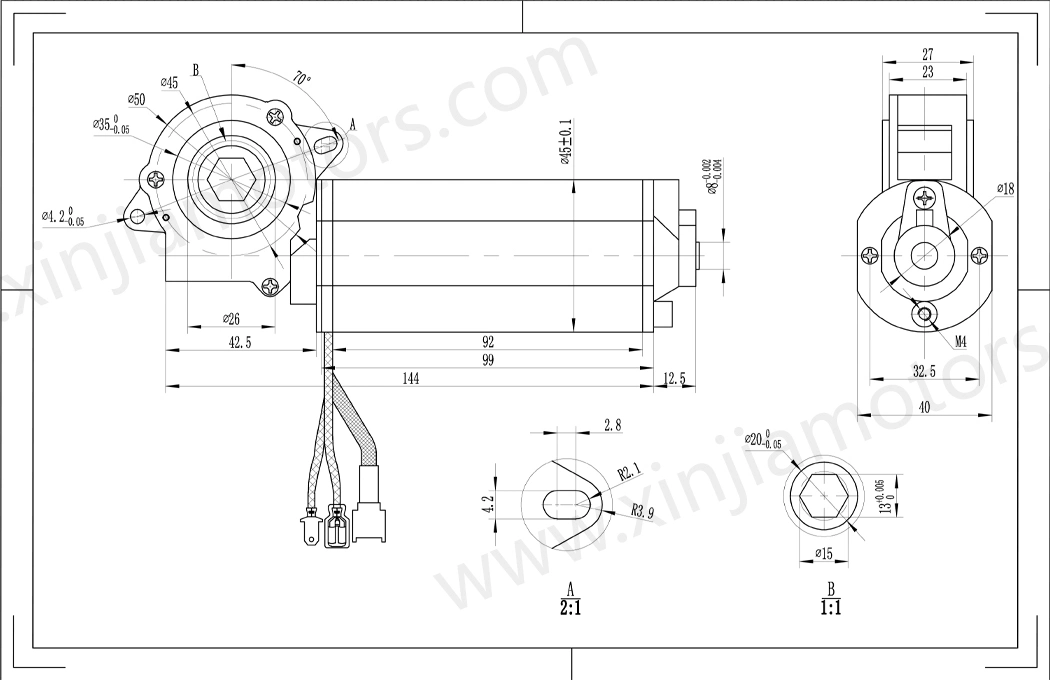 High Efficiency Gear Motor Dcr45-50 for Desk Lifter