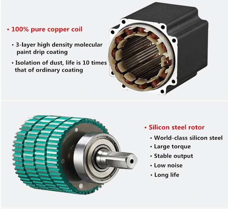 Low Vibration NEMA23 24V 48V 2n. M Hybrid Brushless Electric Integrated Stepper Motor for Marking Machine